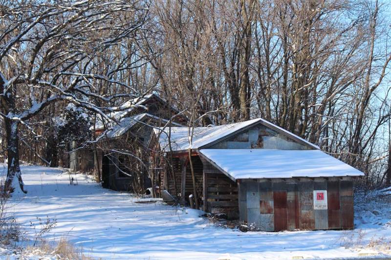 several small rustic barns